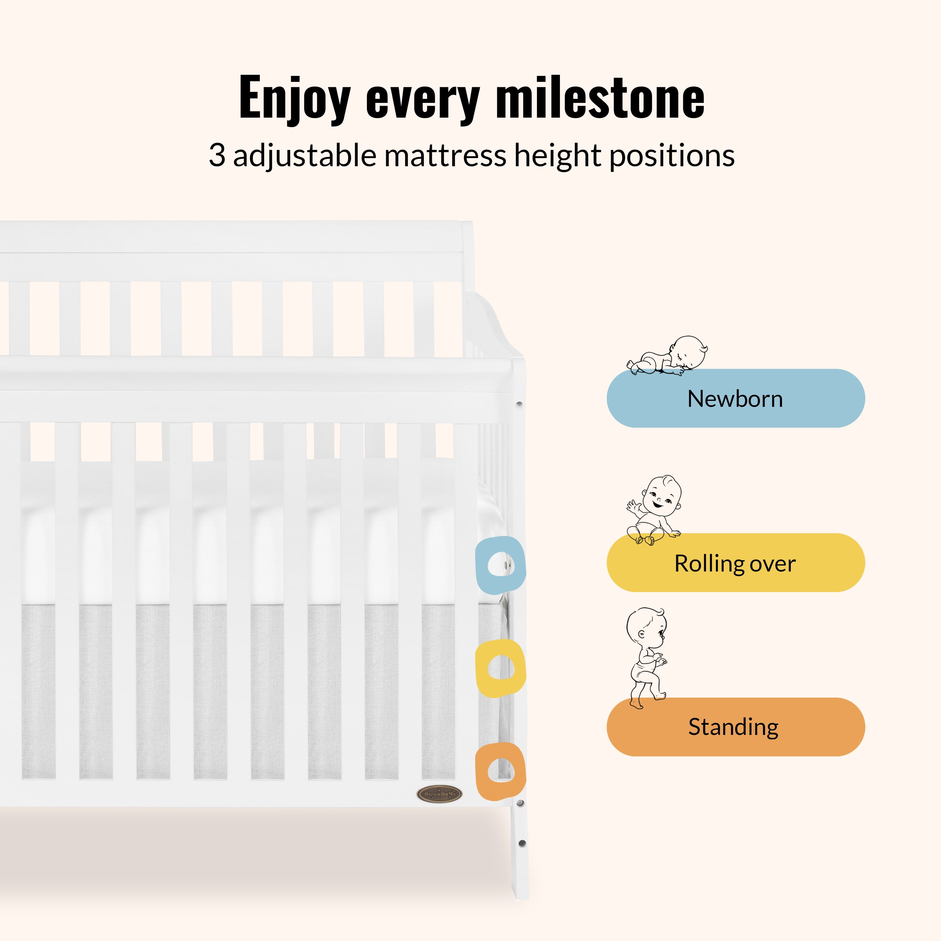 Rêve sur Moi Ashton Convertible 5-en-1 Berceau, Modèle #660