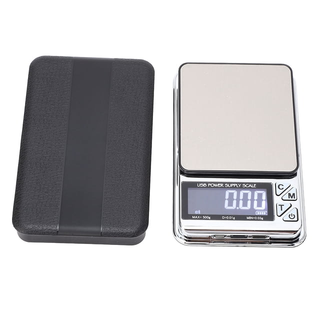 Escala de Bolsillo, Alimentaciónomática de 500G 0.01g de Bolsillo USB Cargo USB Balance Electrónico 7 Unidadas para la Cocina de la Casa Cocina para Alimentos Medicina En