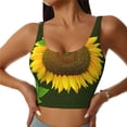 thumbnail image 2 of Lsque Sunflower Printed Women'S Sports Bra, Compression, Moisture Wicking, High-Impact Sports Bra For Women,Supportive sports bra-XX-Large, 2 of 9