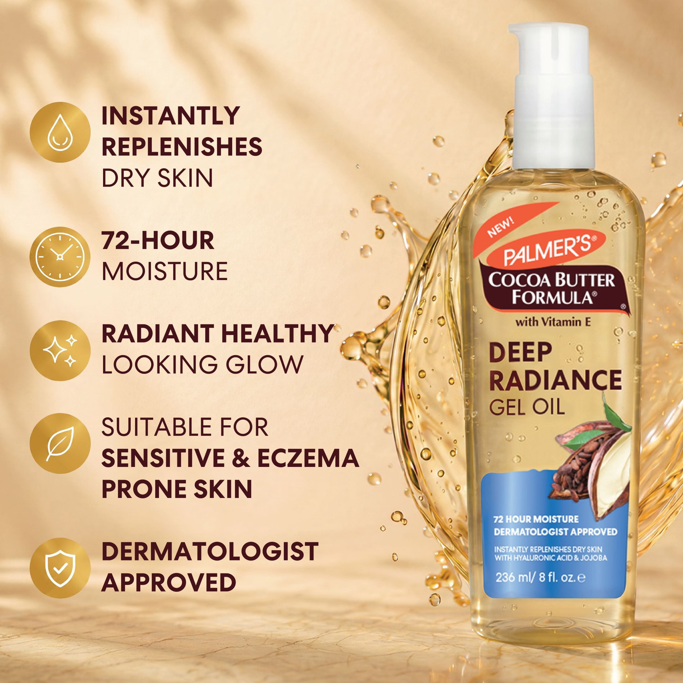 Palmer's Cocoa Butter Formula Gel Oil Deep Radiance 8 fl. oz.