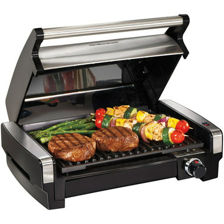 Hamilton Beach Electric Indoor Searing Grill with Removable Plates and Less Smoke | Model # (Best Indoor Grill With Removable Plates)