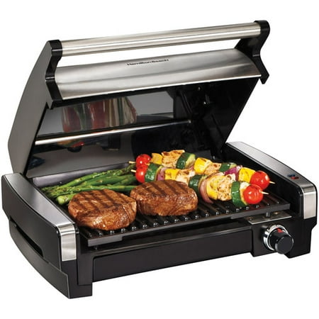 Hamilton Beach Electric Indoor Searing Grill with Removable Plates and Less Smoke | Model # (Best Indoor Table Top Electric Grills)