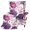 Purple Pink Rose Pattern, variant on POLERO Christmas Ho Ho Snowflake Print Spandex Wingback Chair Covers with Stretch, Non-slip Single-Seat Wingback Armchair Covers for Bedroom Living Room