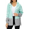 thumbnail image 2 of Alsol Lamesa Rain Jacket for Women Plus Size Waterproof Lightweight Rain Coats Color Block Jackets Windproof Windbreaker Packable Outdoor Hiking Hooded Jacket 3XL, 2 of 6