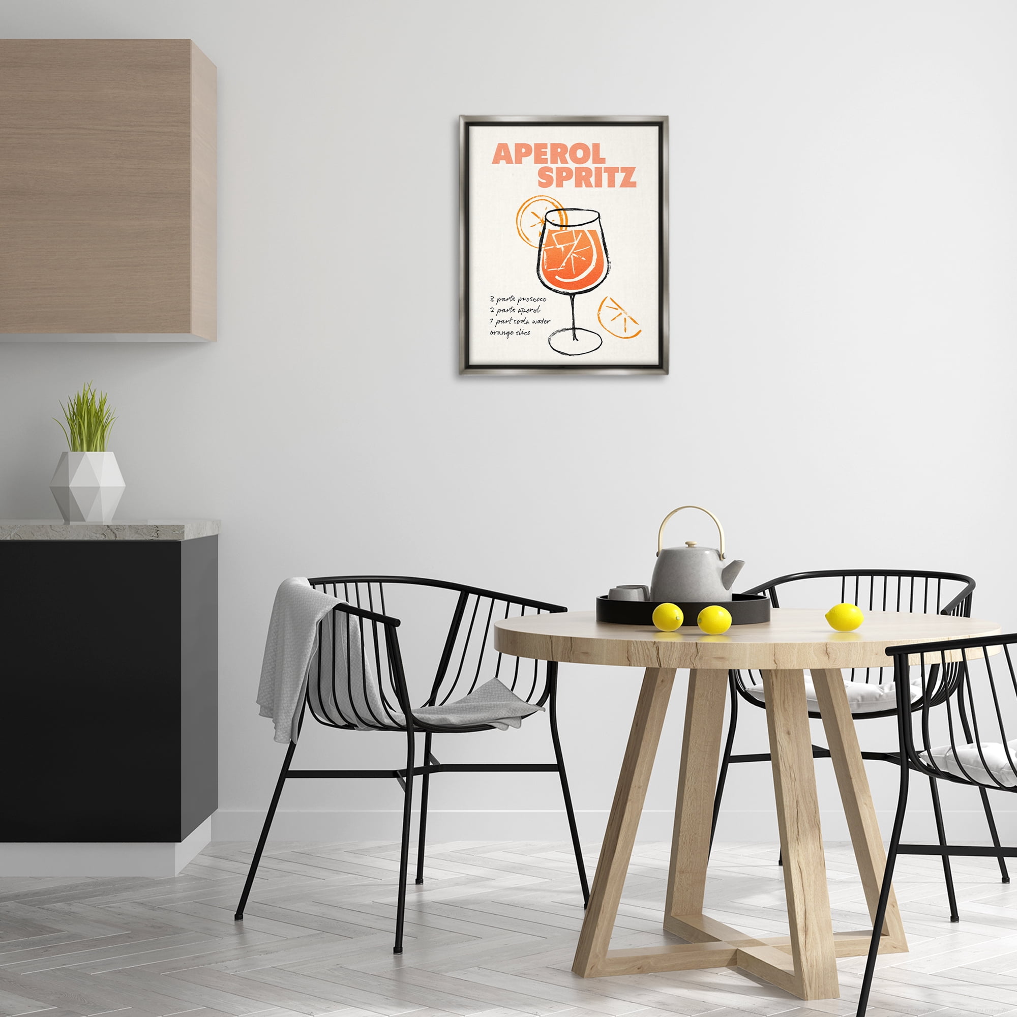 Stupell Industries Aperol Spritz Recipe Food & Beverage Painting Gray Floater Framed Art Print Wall Art, 17 x 21