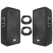 Seismic Audio Pair of Dual 10" PA Speakers and 25' Speaker Cables - PA/DJ Band PA Package - SA-100T-PKG21