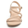 thumbnail image 6 of DADAWEN Women's Open Toe Sandals Chunky Heel Ankle Buckle Heeled Sandals Wedding Party Dress Shoes Nude 8 US, 6 of 6