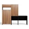 thumbnail image 6 of JUSTLET 2-in-1 Shoe Cabinets and Shoe Storage Bench, 49.2" Multi Functional Shoe Rack with Drawers, Entryway Free Standing Storage Organizer for Entrance Hallway Closet, Brown, 6 of 7