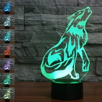 YSITIAN 3D Wolf Animal Night Light Table Desk Optical Illusion Lamps 7 Color Changing Lights LED Table Lamp Xmas Home Love Birthday Children Kids Decor Toy Gi YT05-169