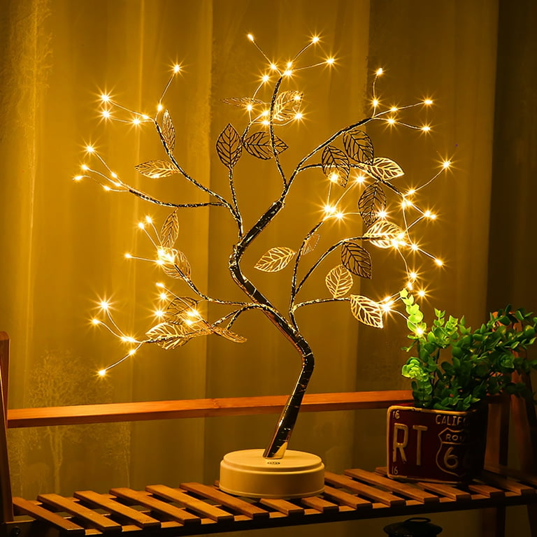 Wrea Led Tabletop Bonsai Tree Light Artificial Lighted Tree Lamp For  Bedroom Desktop Party