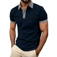 thumbnail image 1 of Men's Shirt Short Sleeve Button Color Matching Sports Tee for Everyday Comfort and Performance, 1 of 4