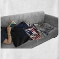 thumbnail image 6 of Outer Space Soft Flannel Fleece Throw Blanket, American Spaceman on the Moon Future Solar Discovery in Deep Technology View, Cozy Plush for Indoor and Outdoor Use, 70" x 90", Blue Grey, by Ambesonne, 6 of 6