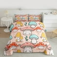 thumbnail image 2 of Homewish Colorful Cartoon Mushroom Bedding Comforter Set,Tropical Botanical Plant Twin Comforter Sets,Pink Blue Orange Bedding Set For Girls Teens,Ultra Soft Home Decor Reversible,2 Pieces, 2 of 8