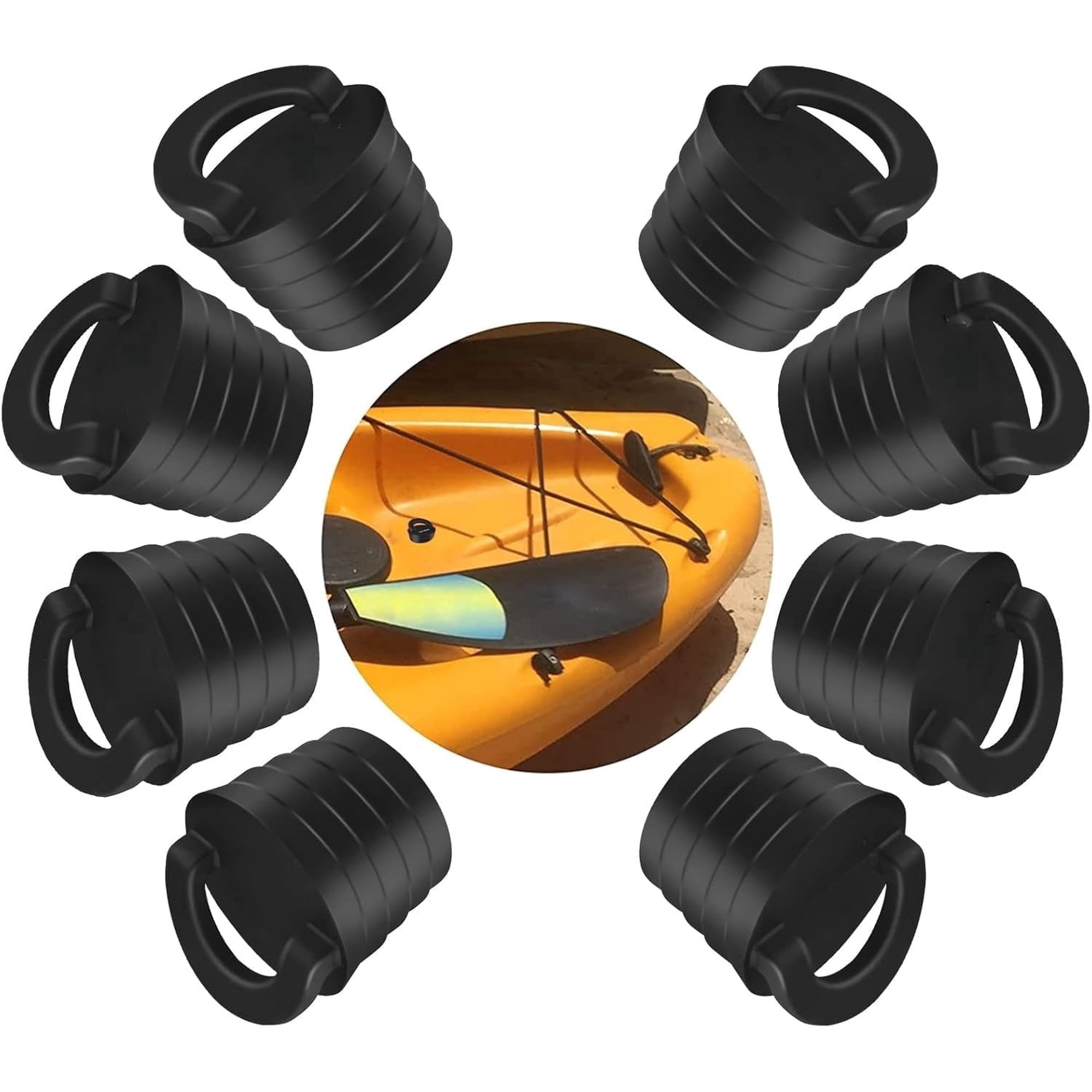 8 Pack Kayak Scupper Plugs for Boats with Ring Pull, Rubber Drain Plugs, Livewell Boat Drain Plug Kit, for Universal Kayak Plugs, Scupper Plugs, Kayak Canoe Boat