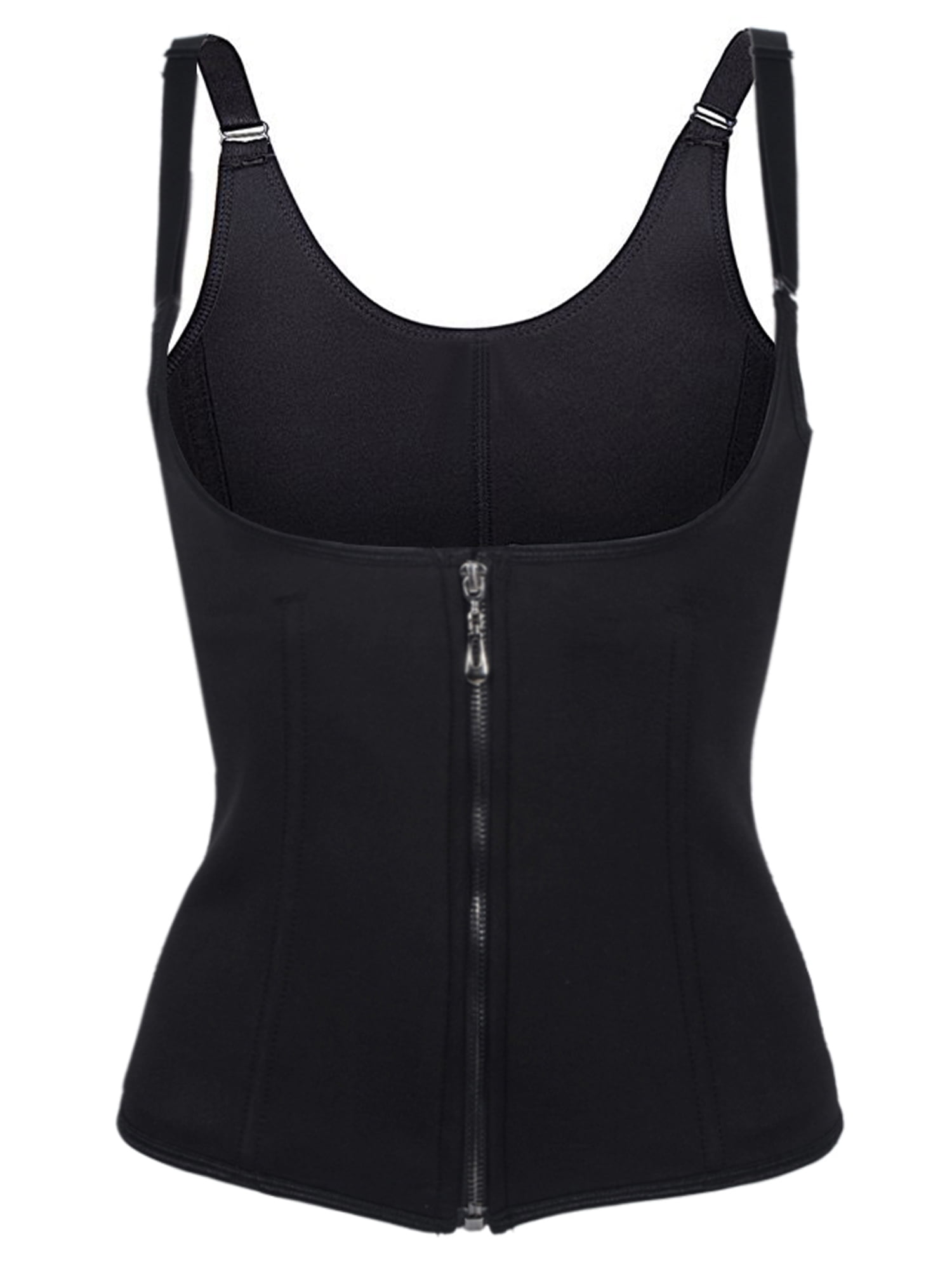Finlin Womens Waist Trainer Underbust Corset Sauna Adjustable Straps Body Shaper Vest Black 