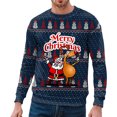 thumbnail image 1 of OJinShaWanO Chandail à Capuche Graphique pour Hommes Automne et Hiver Décontracté Imprimé de Noël Chandail Col Rond, 1 of 4