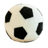 Wizlet Fluffy Stuffed Toy Soccer Ball Plush Pillow Soft Durable Stuff Soccerball Gift for Kids Boy Baby 10 in Black -White