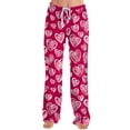 thumbnail image 3 of Valentine's Day Print Pants for Women Casual Love Heart Lounge Pants Loose Fit Fashion Winter Drawstring Elastic Waist Pajama 2026 Red L, 3 of 7