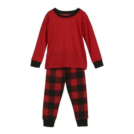 

Xingqing Christmas Family Matching Pajamas Set Plaid 2-Piece Set Sleepwear