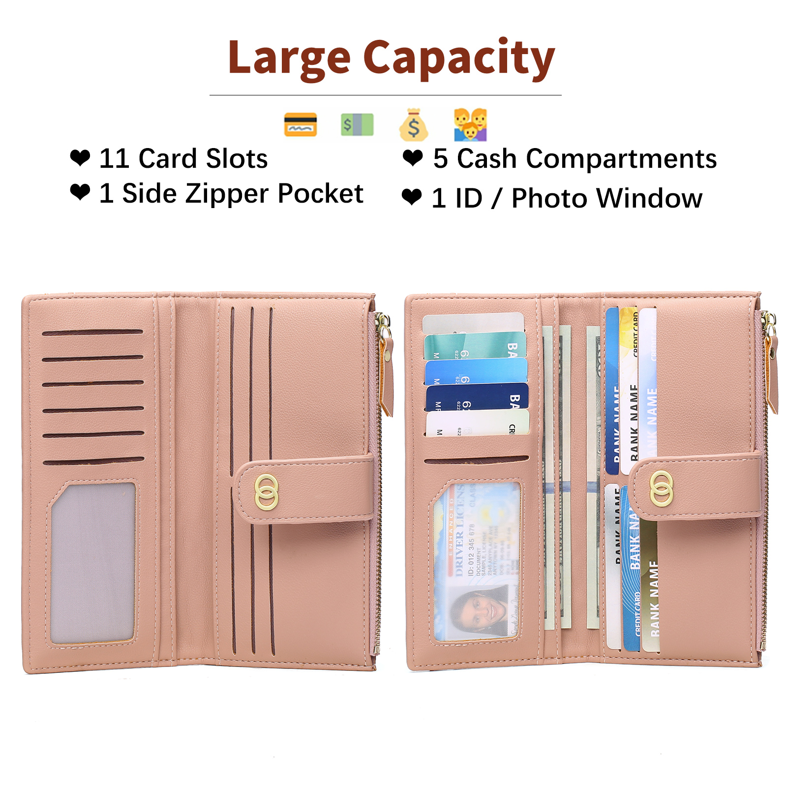 GOIACII Women's Large Leather Wallet with RFID Protection photo 7