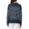 thumbnail image 3 of INSPIRE CHIC Womwn's Ribbed Knit Pullover Tops Long Sleeve Fall Winter Crewneck Striped Sweater M Navy Blue, 3 of 6