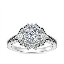 0.60 Ct Brilliant Cushion Shape Halo Genuine Diamond Beautiful Wedding Ring for her Solid 18K White Gold Size 7