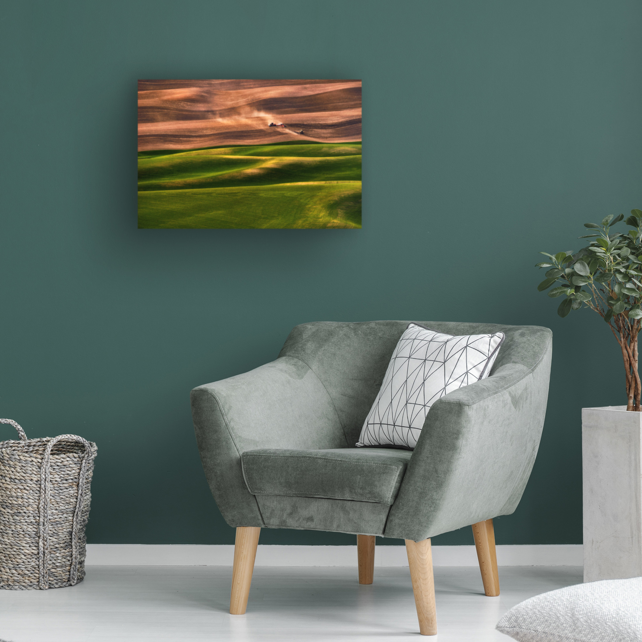 Canvas Wall Art - Lydia Jacobs 'Farmland' Wall Art for Living Room, Bedroom, or Office Décor by Trademark Fine Art - 47 x 30 Inches