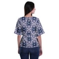 thumbnail image 4 of Moomaya Printed Round Neck Top For Women Elbow Sleeve Blouse Tunic Formal Wear, 4 of 6