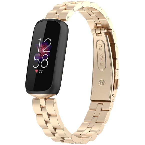 GFDYREE for Fitbit Luxe Metal Bands with Tools, Adjustable Stainless Steel Wristbands Men Women Lightweight Sport Strap for Fitbit Luxe Fitness Tracker