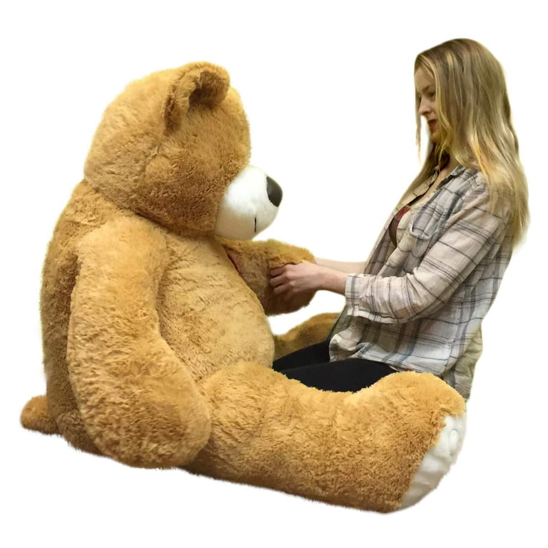 55 Inch Giant Plush Teddy Bear With Red Heart - Tan Soft Jumbo Stuffed Animal, Gift Of Love