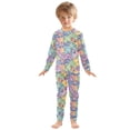 thumbnail image 3 of Dailycode Cotton Pajama Set Snug Fit Long Sleeve Top and Pants for 18M-8Y Colorful Zebra Stripe Animals, 3 of 7