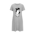 thumbnail image 5 of Somuwie Large size short Halloween women's nightdress with chest print round neck short sleeves short nightdress, 5 of 5