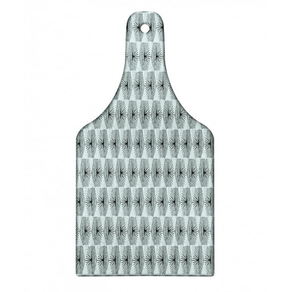 Abstract Cutting Board, Hand Drawn Sketch Hexagons Lines Pattern Brushed Blue Background, Decorative Tempered Glass Cutting and Serving Board, in 3 Sizes, by Ambesonne