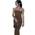 thumbnail image 4 of serony Jupe Longue Robe Moulante Vêtements de Fête Bretelles Cami Sans Manches Multicolore Peau Proche Multifonction Attrayant Marron/s, 4 of 9