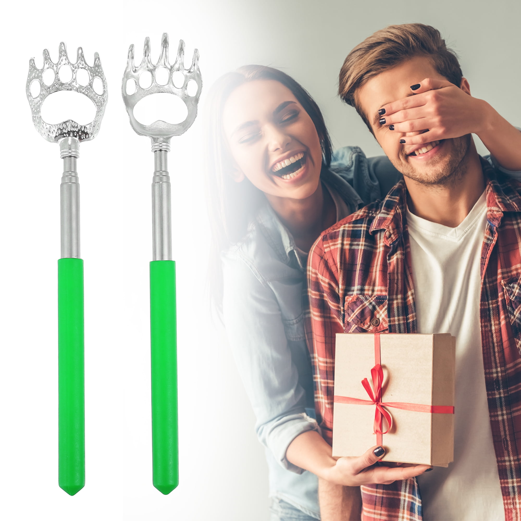 Unique Bargains 2 Pcs Extendable Bear Claw Stainless Steel Green