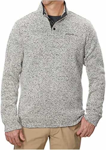 eddie bauer men's radiator fleece snap mock neck