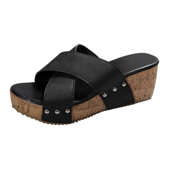 Fukaraa Open Toe Wedge Sandals Women Wide Width Platform Summer Wedding Dressy