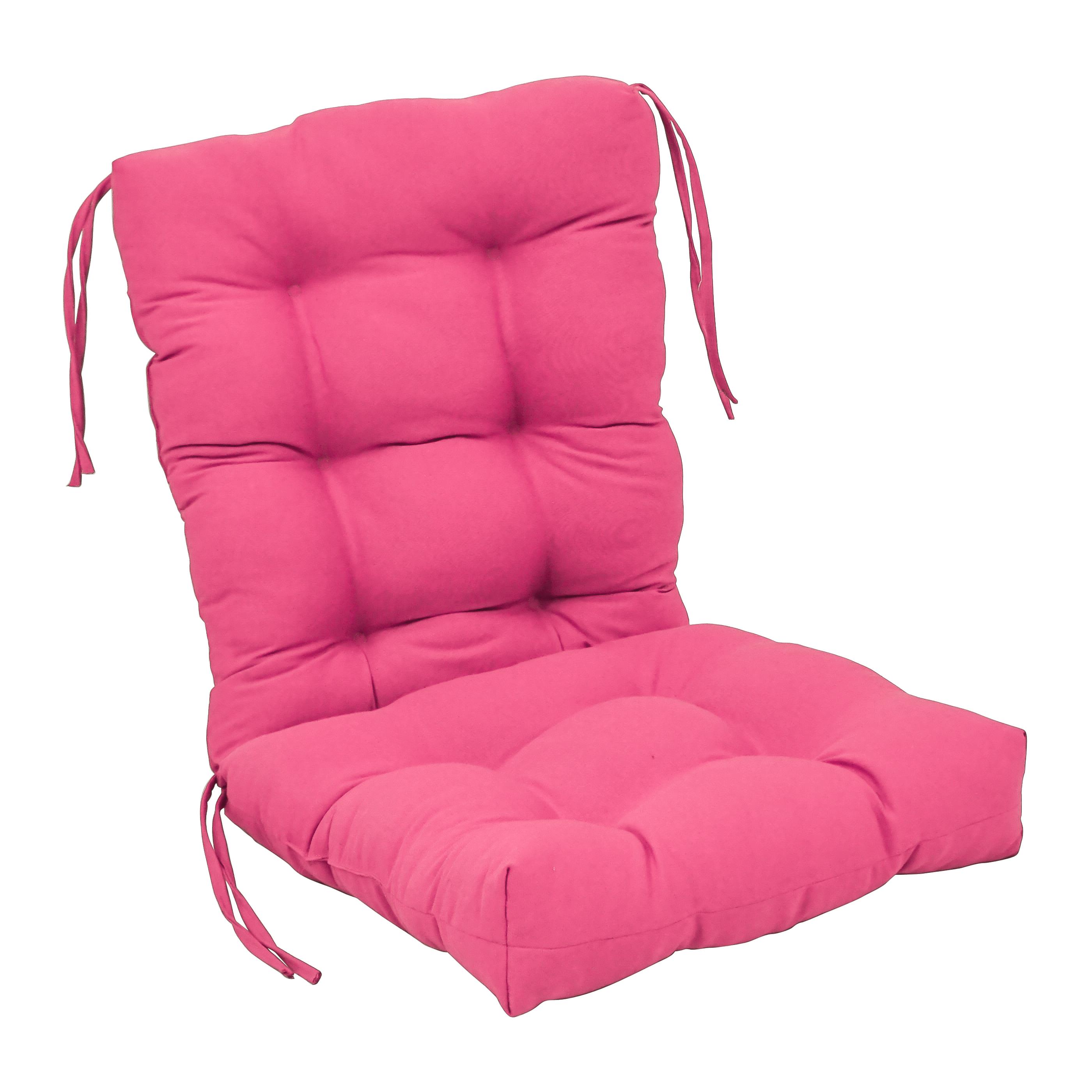 18inch by 38inch Solid Twill Tufted Chair Cushion PinkColor