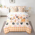 thumbnail image 2 of jejeloiu Kawaii Corgi 7-Piece Twin Bedding Sets,Pet Puppy Dogs Bedding Comforter Set,Orange Plaid Checkered Sheet Sets For Teens,Microfiber Bedroom Decor Reversible, 2 of 8