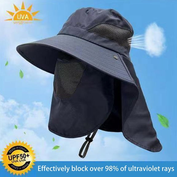 Summer Quick-drying Boonie Hats With Neck Mask Cover Men Outdoor Caps