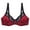 Red, variant on Push up Bras for Women Lace Trim High Supportive Plunge Bra Plus Size Lifting Wireless Floral Printed Bralettes Pink 48