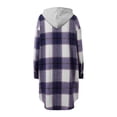 thumbnail image 7 of Trikvn Women's Long Plaid Coat Zip Up Hooded Jacket Longline Flannel Duster Outerwear Fall Trench Coat with Chest Pockets Casual Trendy Winter Overcoat, 7 of 7