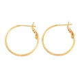 thumbnail image 4 of Brass Hoop Earrings Real 18K Gold Plated 25x1mm DIY, 4 of 5