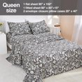 thumbnail image 2 of Floral Printed Sheet Set King Soft Microfiber Botanical Bed Sheets Extra Deep Pocket Pieces, 2 of 6