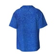 thumbnail image 5 of Salouo Blue Glitter Pattern Cuban Collar Shirts for Men Button-Down Shirt Men's Short Sleeve Shirts Hawaiian Shirts Casual Shirts -X-Large, 5 of 6