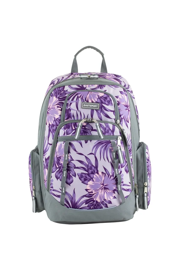 Pre-Owned Eastsport Unisex Diamond Expandable Recycled Backpack, Hibiscus Edge
