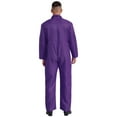 thumbnail image 2 of Jowowha Men's One Piece Work Overalls Lightweight Mechanics Workwear Button Up Long Sleeves Jumpsuit Purple M, 2 of 5
