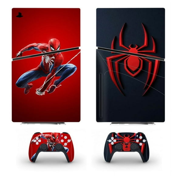Playstation 5 Slim Ps5 Slim The Marvel Spider Man Skin Decal And Controller Stickers Set, Scratch-resistant (Disk)