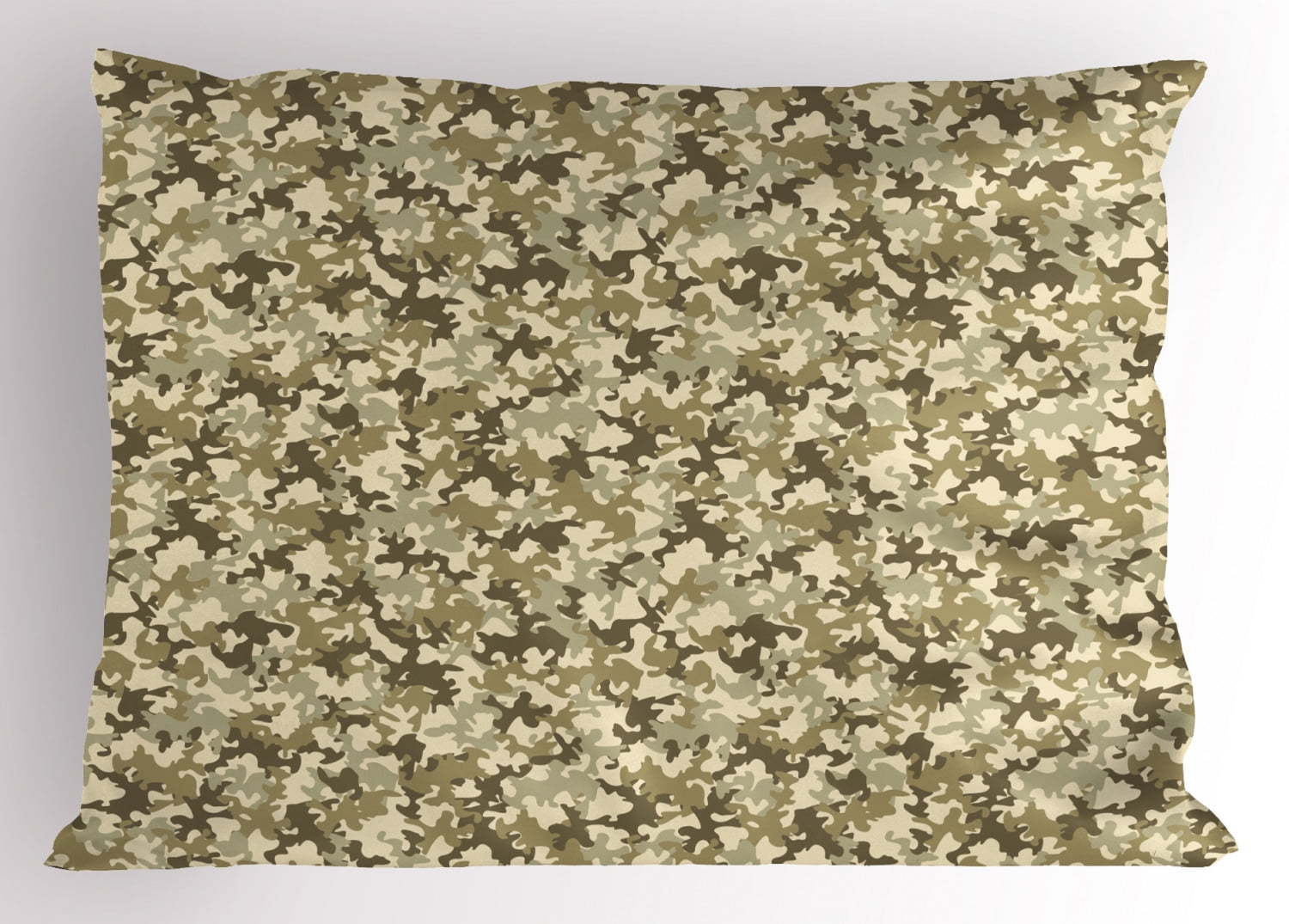 Camouflage Pillow Sham Faded Color Soldier Uniform Pattern Classic