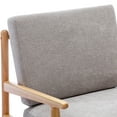 thumbnail image 3 of Duhome Contemporary Fabric Accent Chair with Wooden Arms for Living Room Armchair Lounge Chair Reading Chair for Bedroom, Gray, 3 of 8
